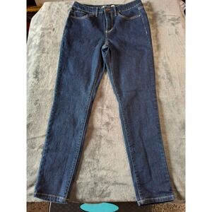 Seven7 Womens High Rise Skinny Jeans Dark Wash Denim Slim Fit Indigo Sz 6
